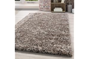 HomebyHome Dywan shaggy, z wysokim runem, prostokątny, 140 x 200 cm, wielokolorowy – puszysty dywan do sypialni, nowoczesny, bardzo miękki, łatwy w pielęgnacji – dywan do salonu