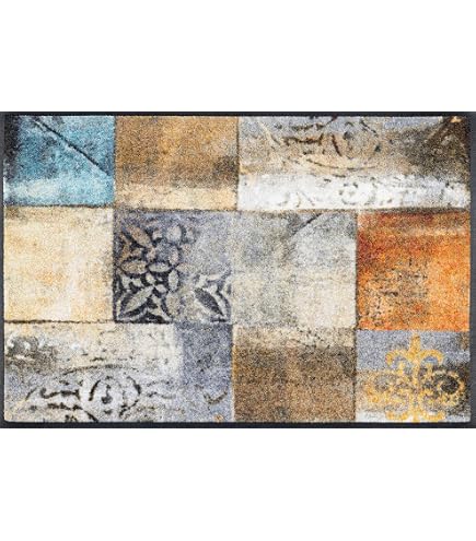 Wash+Dry Tapis Sol Armonia Grey 40x60cm - Intérieur Extérieur Lavable Antidérapant