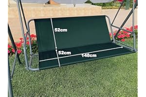 PETELA Replacement Swing Seat Cover Garden Swing Seat Cover Hammock Chair Garden Swing Chair Outdoor Garden Chair Covers Bench Cover (148cm52cmx52cm, Green)