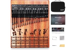 MOOZICA 36 Teclas Profesional Cromática Tabla Plana Kalimba, Diseño de Piano de Doble capa 36 Dientes Kalimba Piano de Pulgar, Estructura de Madera de caoba Maciza Finger Piano (BKA-36S)