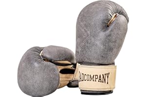 Bad Company Deluxe Rétro Cuir de Vachette Gants de Boxe Marron – Classique Gants de Boxe avec système d'aération (Airy Système de)
