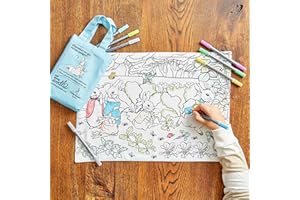 eatsleepdoodle Peter Rabbit™ and Friends Colouring Placemat for Kids w/10pk Washable Markers for Kids – 33x47cm Peter Rabbit™ Colouring Placemat – Ultra Washable & Reusable Arts and Crafts for Kids