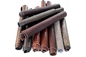 LA GARZARARA Scampoli di Pelle Miste, Stampe, Fantasie e Morbidezze Varie, Gamma dei Colori Vari, Assortimento Casuale, Misura Minima è di 20X25 - Massima 40X40 Cm (Marrone, Testa di Moro e Bronzo, 1)