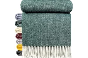‎STTS INTERNATIONAL STTS International Wool Blanket, 100% Virgin Wool Blanket in Various Colours, Tirol Wool Blanket, Plaid, Coverlet, 140 x 200 cm