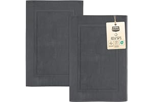 Utopia Towels - Lot de 2 Tapis de Bain en 100% Coton - Tapis Salle Bain - Lavable en Machine (53 x 86 cm) (Gris)