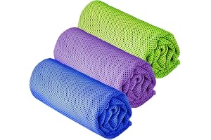 YQXCC 3 Pcs Cooling Towels 120x30 cm, Ice Cool Microfibre Towel for Neck & Face, Soft Breathable for Gym, Yoga, Golf, Running
