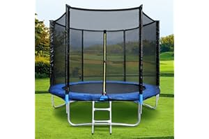 HomeMiYN Trampoline d'extérieur pour Enfants Trampolines de Jardin avec Filet de Protection pour échelle de sécurité 183 244 305 366 cm Trampoline d'intérieur Combo Bounce pour Enfants Famille