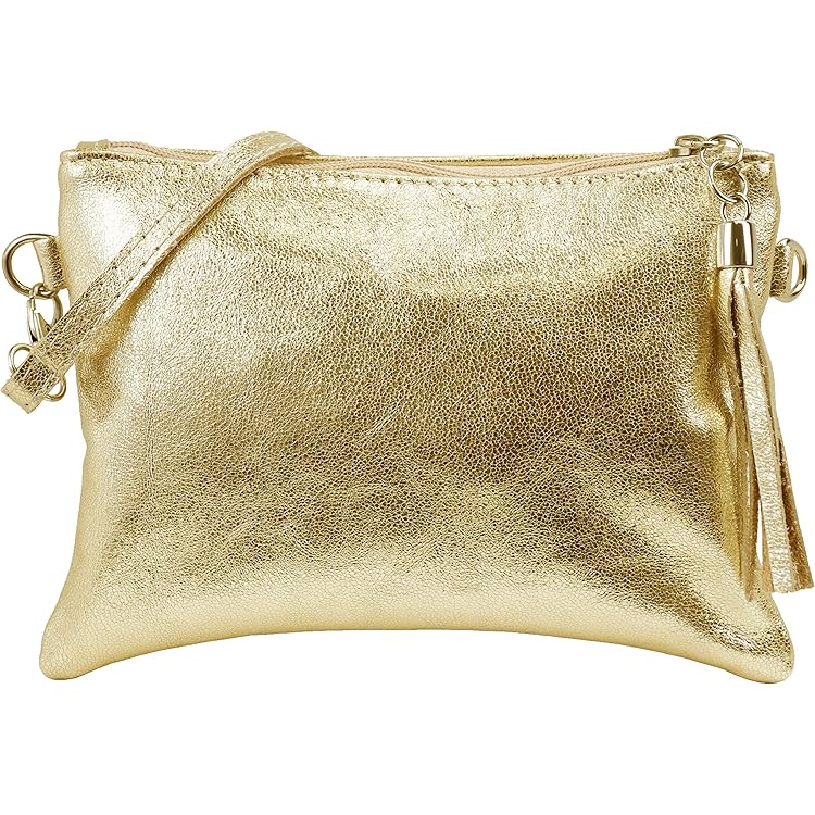 Befen Women's Leather Clutch Purse Small Shoulder Bag, Brown, S, money belt