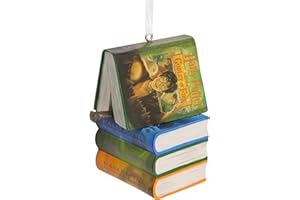 Hallmark Harry Potter Książki i różdżka wisząca ozdoba, dekoracja drzewa, wisząca ozdoba z żywicy, świąteczna ozdoba wisząca, prezenty na Boże Narodzenie