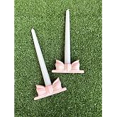 Pinterest Tasarımı 2 Adet P&uuml;r&uuml;zs&uuml;z Fiyonk Şamdan (Pembe)
