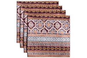 MAISON D' HERMINE Maison d'Hermine Fair Isle Juego de 4 servilletas Suaves 100% algodón para cenas Familiares, Bodas, cócteles, Cocina, hogar, Acción de Gracias, Navidad (45 cm x 45 cm), Día Madre
