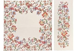 GIURI TESSUTI - SET CENTROTAVOLA, Coordinato Runner + Tovaglietta in tessuto Gobelin Jacquard, Realizzato a mano in Italia (COMBO - MELANIA CHIARA)