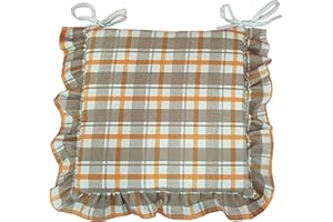 EURONOVITÀ SRL Set 6 cuscini Fantasia, con volant 40x40 spessore 5 cm, copri sedia cucina, Euronovità