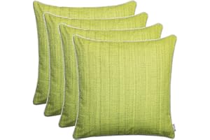 ‎BRANDSSELLER Brandsseller 4er Set Outdoor Kissen 45x45 cm – Wetterfeste Zierkissen mit Paspel in Leinenoptik – Wasserabweisende Gartenkissen & Dekokissen für draußen – Sofakissen für Balkon & Terrasse - Grün