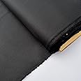Premium Supima Pima 100% Cotton Lawn Plain Solid Coloured Summer Dressmaking Soft Furnishing Silky Feel Fabric Material | 55" - 140 cm Wide (per Half Metre, Black)