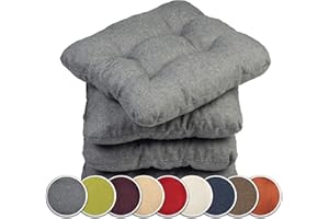 sunnypillow 4er Set Stuhlkissen 45x45 cm Bequeme 8cm Polsterauflage Auflage für Stühle/Bänke in Haus und Garten Sitzkissen Sitzauflage Gartenkissen viele Farben zur Auswahl Grau