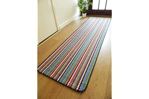 RUGS SUPERSTORE NEW MULTI COLOURED MODERN WASHABLE NON SLIP KITCHEN UTILITY HALL LONG RUNNER DOOR MAT RUG (7 (66x225cm)