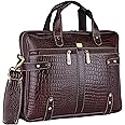 BRAND LEATHER Laptop Bag for Men - Genuine Leather Office Bag with Multiple Compartments Fits 14/15.6/16 Inch Laptop Bag - Messenger and Shoulder Bag for Travel - Water Resistant