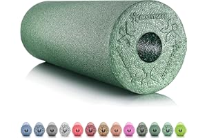 BODYMATE Rouleau en mousse standard moyennement dur lisse 45 x 15 cm avec e-book gratuit – Nombreuses couleurs