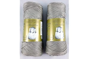 MORILLAS PACK 2 ZEPELINES Algodón perlé 100% egipcio mercerizado para DIY y tejer a mano labores de ganchillo o punto con un acabado elegante. (2 X 70gr) (8, GRIS 25)