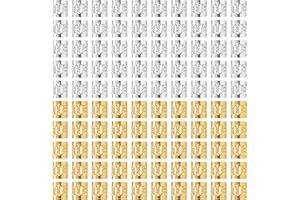 XCZYN 100 anelli in metallo per trecce dreadlocks, accessori decorativi, gioielli, argento e oro, unisex (100 pezzi, oro, argento)