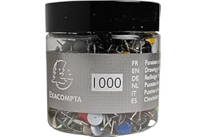 Exacompta 14767E - Cajita de 1000 chinchetas, multicolor