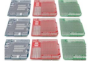 ElectroCookie Proto Shield Kit for Arduino Uno R3, Expansion Prototyping PCB Board (3 Types, 9 Pack)