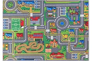 Carpet Studio Tapis Voiture Enfant 95x133cm, Tapis de Jeux Bebe, Chambre Fille et Garçon, Antidérapant, 30°C Lavable - Playcity