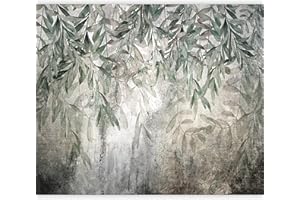 murando Carta da parati Fogli 400x280 cm Fotomurali in TNT Murale alla moda Decorazione da Muro XXL Poster Gigante Design Carta per pareti Natura Botanico Calcestruzzo verde beige b-C-0994-a-a