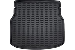 ELMASLINE Bac de coffre pour Mercedes-Benz Classe C W204 2007-2014 (berline) | Bordure extra haute de 5 cm | Tapis de coffre en caoutchouc 3D