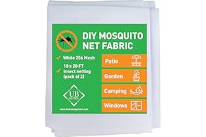 UB-STORE Pack de 2 mosquitera Blanca 3x6 Metros de Red | Mosquitera para Techo de jardín, terraza, Exterior y Ventana | Red de protección contra Insectos, de Malla Fina
