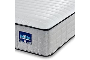 BEDZONLINE Air Feel Orthopedic Mattress - Memory Foam and Spring Mattress | Pefect Ergonomical Sleeping Position | 20cm Depth | 4ft6 Double