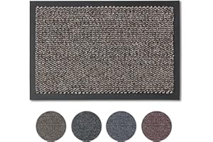 Carpido Wycieraczka 80 x 120 cm do użytku w pomieszczeniach – szybkoschnąca – antypoślizgowa bieżnia czyszcząca brązowa – prosty wycieraczka