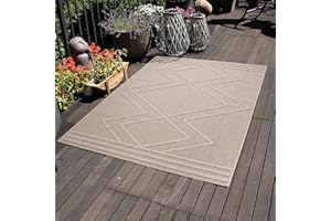 CARPETTEX TEPPICH Carpettex Outdoor Teppich Wetterfest 80 x 150 cm Läufer, Sisaloptik, Beige - Ideal für Balkon, Garten, Terrasse, Camping und als Küchenläufer - Waschbarer Teppich, Boho Design, Flachgewebe