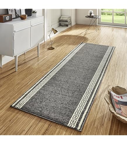 Hanse Home Casa Tapijtloper, 80 x 300 cm, zacht, laagpolig tapijt, modern design, loper voor hal, slaapkamer, kinderkamer, badkamer, woonkamer, keuken, decoratieloper, zwart