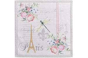 Maison d' Hermine Napkin 100% Cotton (45cm x 45cm) Decorative Washable Table Cloth Napkins Set of 4, Dining, Holidays, Buffet Parties & Wedding, Champ De Mars - Spring/Summer