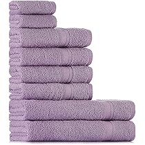 Set Asciugamani Lusso 8 Pezzi 100% Cotone, 2 Teli Bagno 4 Asciugamani Viso 2 Ospiti, Morbidi E Assorbenti 550 G/m² Grigio Scuro