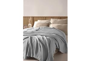 BOHORIA® Narzuta Sera | 100% bawełna z recyklingu, Öko-Tex®, narzuta na łóżko, dwustronna, na sofę, bardzo duża (Cloud, 200 x 230 cm)