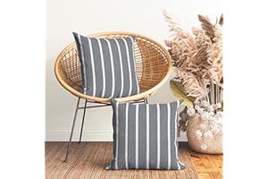 Encasa Homes Fundas de Almohada 2 Piezas (40 x 40 cm) - Roma Grises - Lona de algodón Suave sin Color Rectangular Funda de cojín Decorativo Colorido para la decoración del hogar