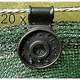 EXCOLO 20 Halter Befestigungen Clip für Schattier-Netz Gewebe Sicht-Schutz Blende Zaun-Blende