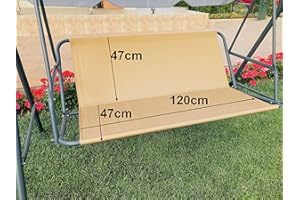PETELA Replacement Swing Seat Cover Garden Swing Seat Cover Hammock Chair Garden Swing Chair Outdoor Garden Chair Covers Bench Cover (120cm x47cm x47cm, Beige)