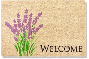 ‎CARPIDO Carpido Fußmatte Kokos Lavendel – Türmatte 40x60 cm – antibakterielle Eingangsmatte – Kokosmatte mit Vinylrücken – natürliches Material – 100% Kokos