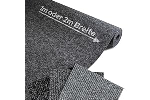 PRIMAFLOR - IDEEN IN TEXTIL Moquette aiguilletée GLADIATOR - Anthracite, 2,00m x 4,00m, Difficilmente Infiammabile B1 | Moquette al Metro in Feltro Agugliato con Struttura a Strisce | Moquette Agugliata su Misura