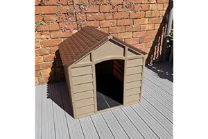 Samuel ALEXANDER Plastic Dog Kennel/House in Brown Garden Patio – 71cm x 71cm x 68cm