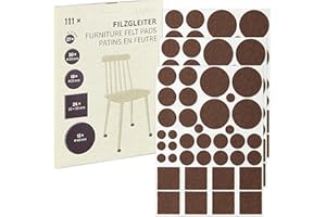 Almohadillas de Fieltro Autoadhesivo marrón: Juego de 111x Almohadillas Redondas en 5 tamaños - Protectores de Suelo para mesas, sillas y Muebles - Protector de Suelo de Fieltro Adhesivo de LIVAIA
