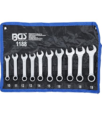 BINGCOBBER Doppelringschlüssel-Set 6-teilig – Extra Lang, 8-19 Mm, Ratschenfunktion, Chrom-Vanadium-Stahl