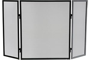 Kamino - Flam – Salvachispas plegable para chimenea (96,5/2/61 cm), Rejilla para chimenea, Antichispas para estufa, barbacoa, Protector chimenea – resistente a altas temperaturas