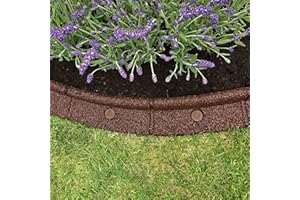 ECOSHAPE FlexiBorder - Lawn Edging - Flexible Garden Edging Border for Grass Lawns - Pathways - Raised Borders - Artificial Grass - Brown - 2 x 1m Lengths
