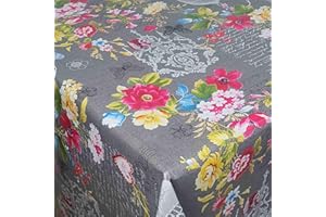 ‎DECOHOMETEXTIL Wachstuch Wachstischdecke Tischdecke Gartentischdecke Paradies Vogel Anthrazit Breite & Länge wählbar 110 x 150 cm Eckig abwaschbar