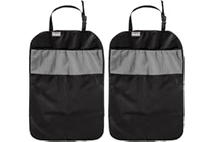 FiNeWaY® Set of 2 Kick Mat Car Seat Protector Cover 3 Mesh Pockets Toy Storage Organiser Kids (2PCS KICK MATS)